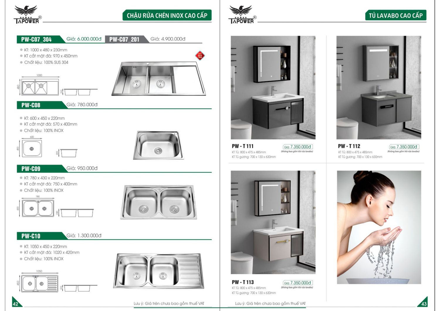 Thiết bị vệ sinh TAPOWER Catalogue và Bảng giá mới nhất /Page 22